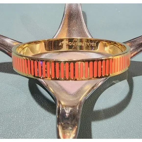 Kate Spade At Your Service Orange Enamel Bangle Bracelet - Picture 7 of 9